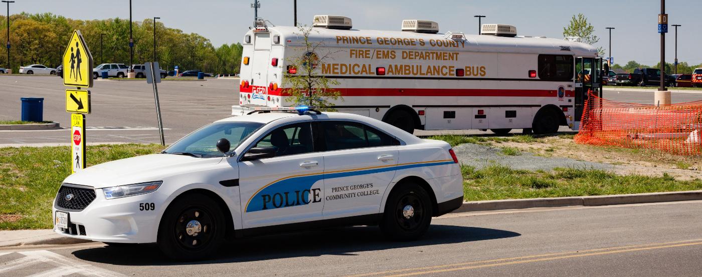 PGCC Police Cruiser and Medical Ambulance Bus