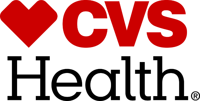 CVS Health Red and Black Text Logo with Red Heart