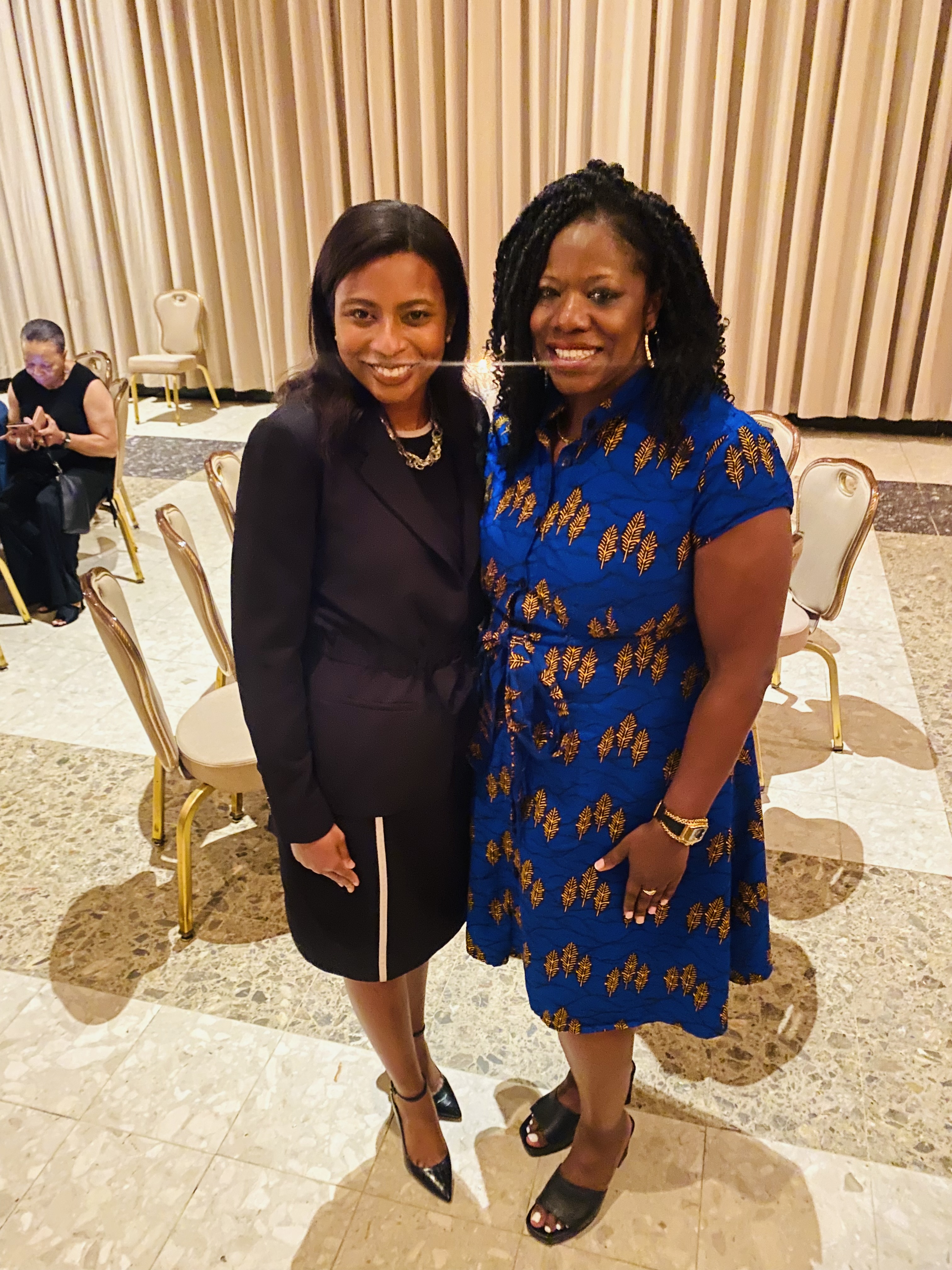 Gavette Richardson Duncan smiles with Prince George's County State's Attorney, Aisha Braveboy