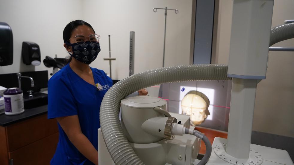 Radiography Lab student with mask