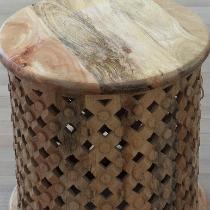 Small Tan Bamileke Carved Wood Table or Stool