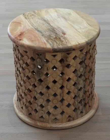 Bamileke Carved Wood Table or Stool-sm-tan